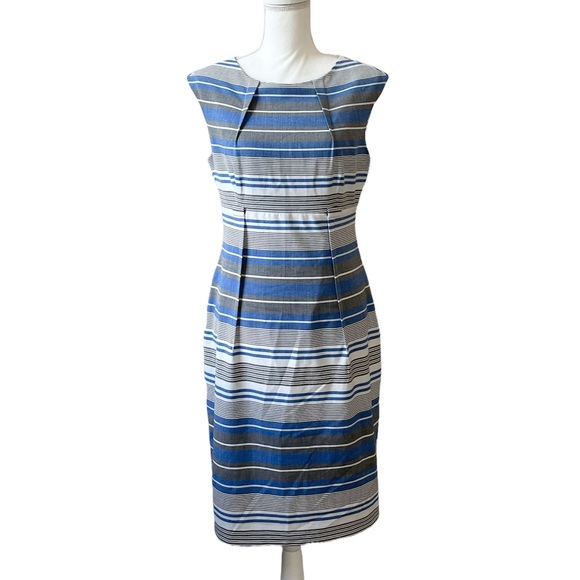 Calvin Klein Dresses & Skirts - Calvin Klein Blue & White Striped Casual Event Knee-Length Dress Women’s 8